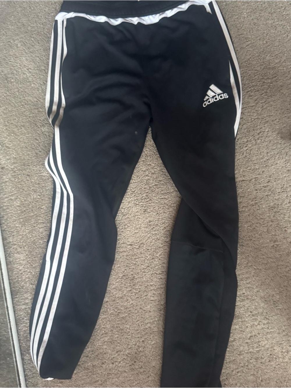 adidas Kids Black Joggers with White 3-Stripes